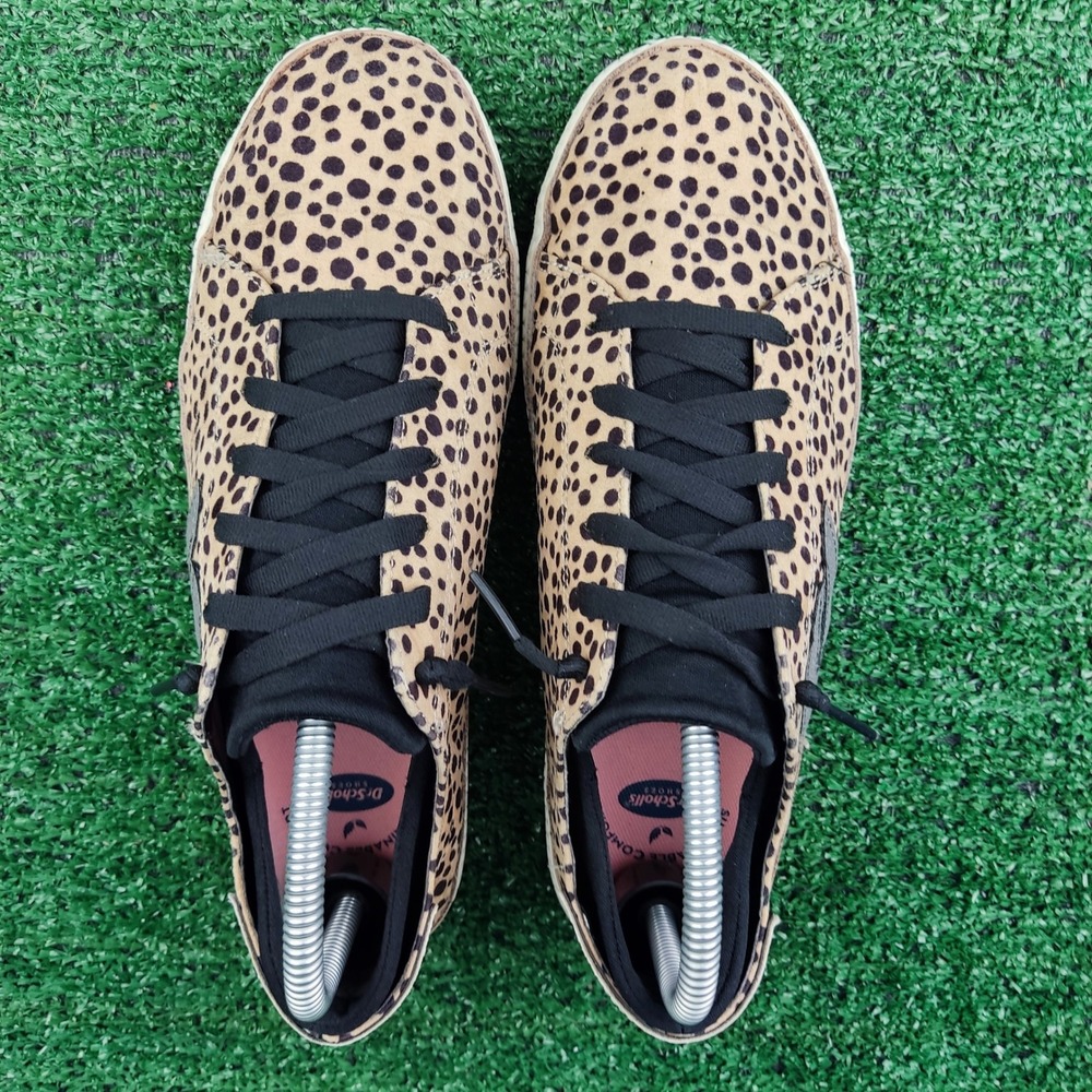 Dr Scholls Sneakers Women 8 Brown Sweet Kicks Leopard Print Animal Low Top Shoes - Picture 9 of 9